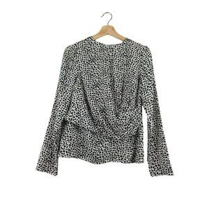 asos animal print long sleeve blouse S